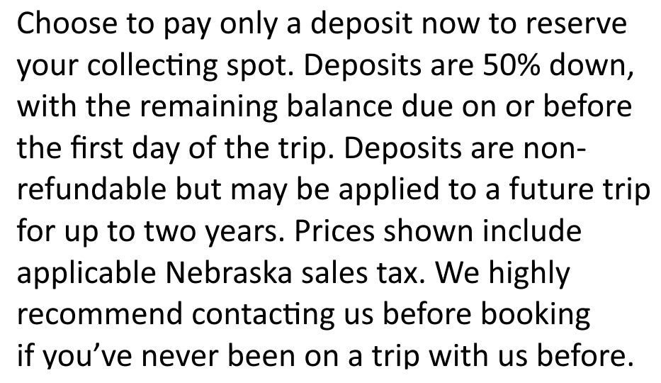 June 1-5 2026: 5 Day Fossil Hunting Access